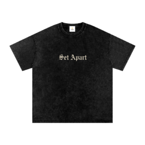 Front view of Set Apart Heavyweight Tee in Vintage Washed Black