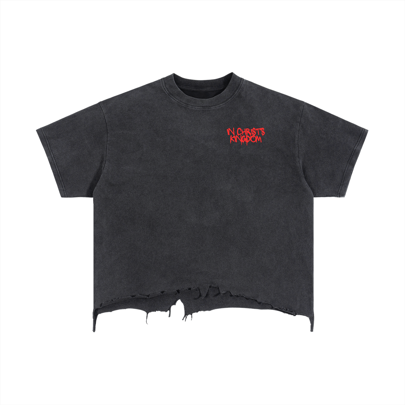 Front view of "Not Of This World" Distressed Tee (Black)
