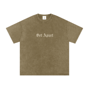 Front view of "Set Apart" Heavyweight Tee (Olive Green Washed)