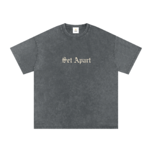 Front view of "Set Apart" Heavyweight Tee (Charcoal Grey Washed)